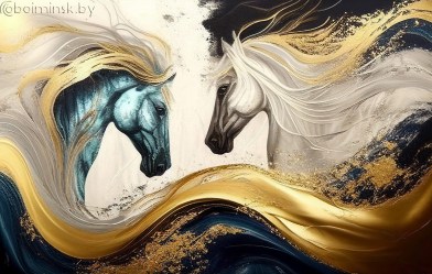 Фотообои De-Art Лошади фреска